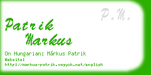 patrik markus business card